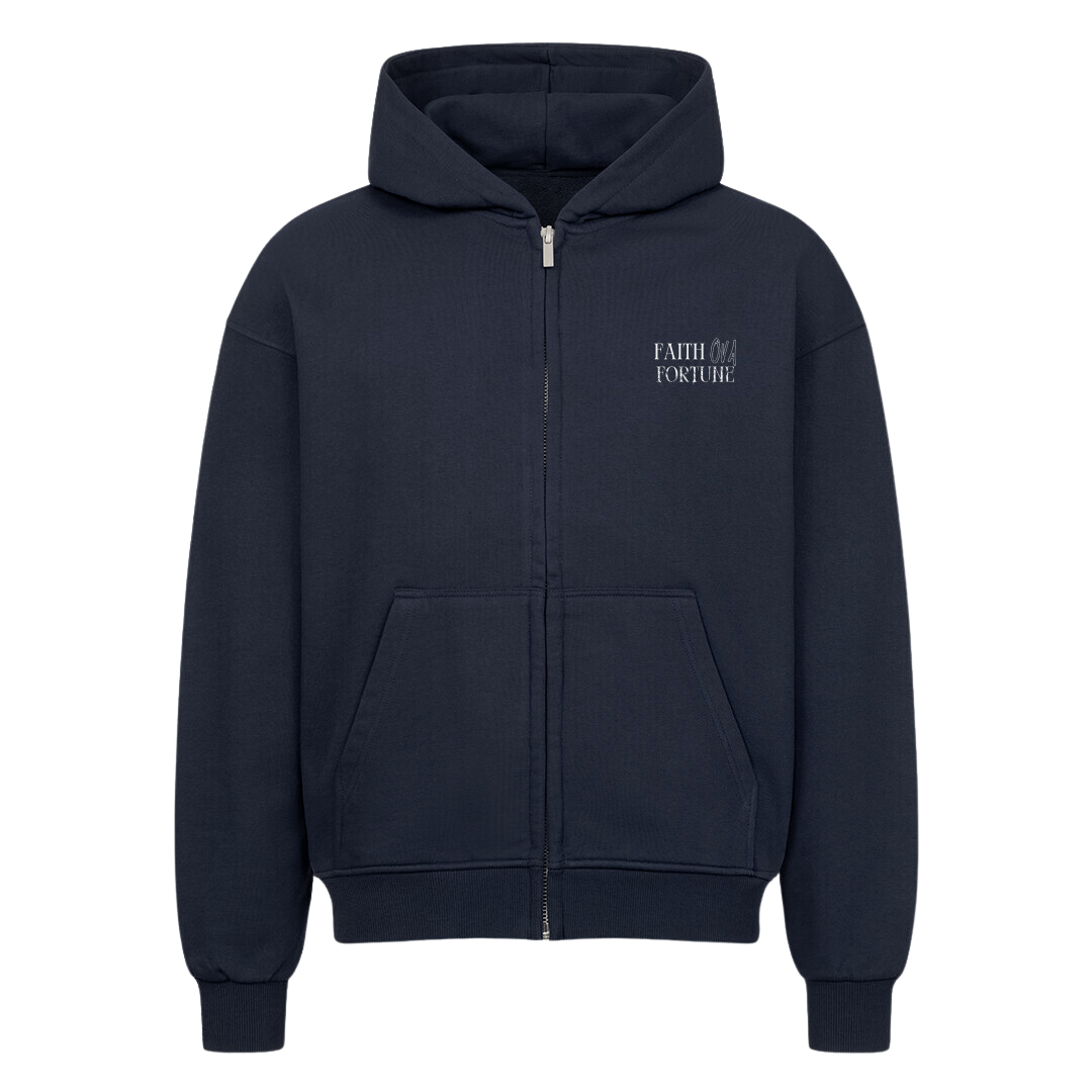 IKIGAI Oversized Zip-Hoodie French Navy