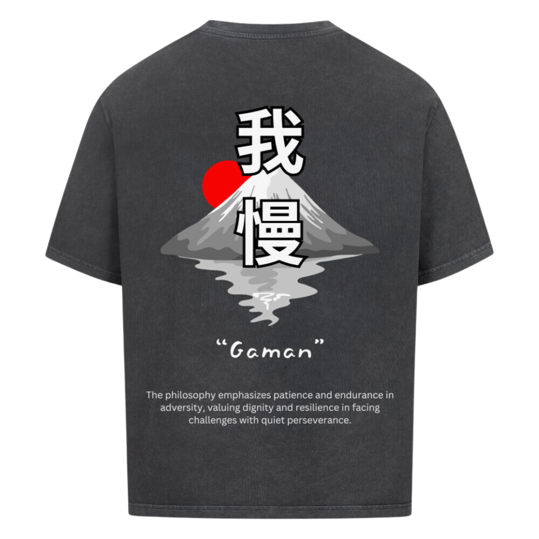 GAMAN Oversized T-Shirt Washed Black