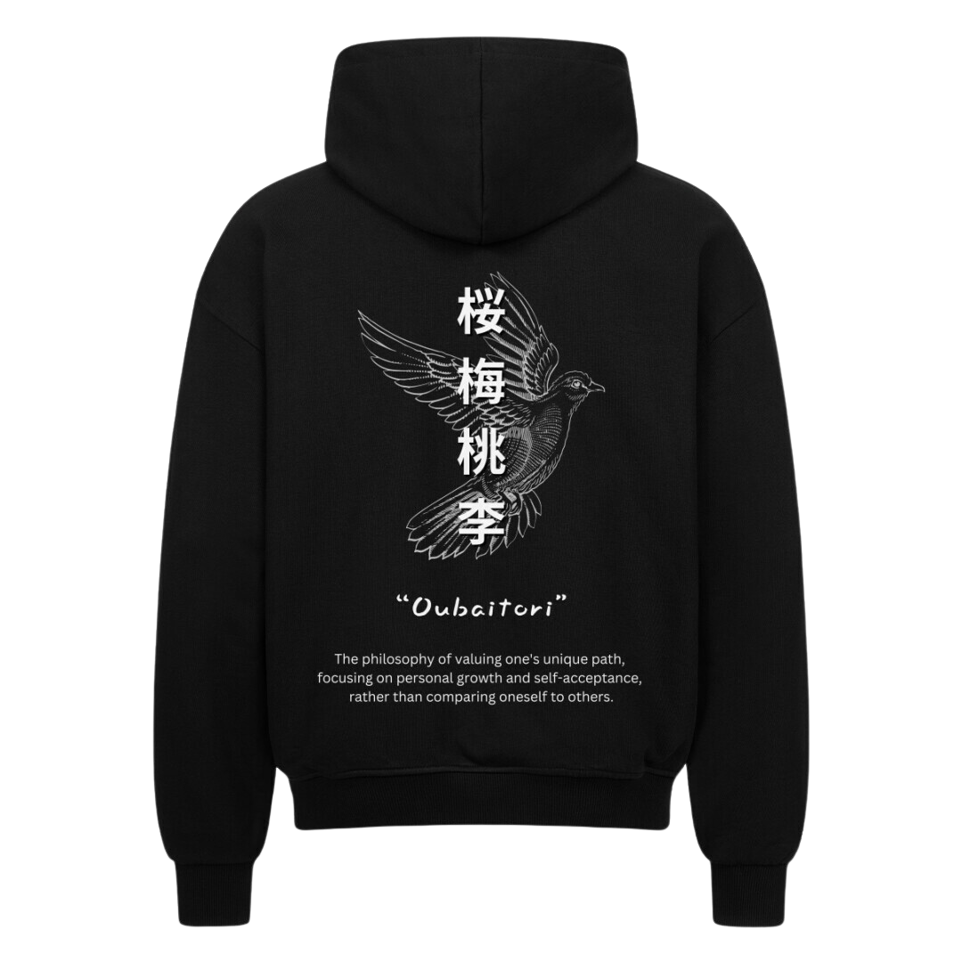 OUBAITORI Zip-Hoodie Schwarz