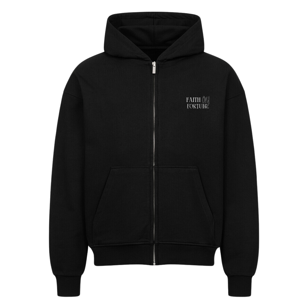 EPHEMERAL Oversized Zip-Hoodie Schwarz
