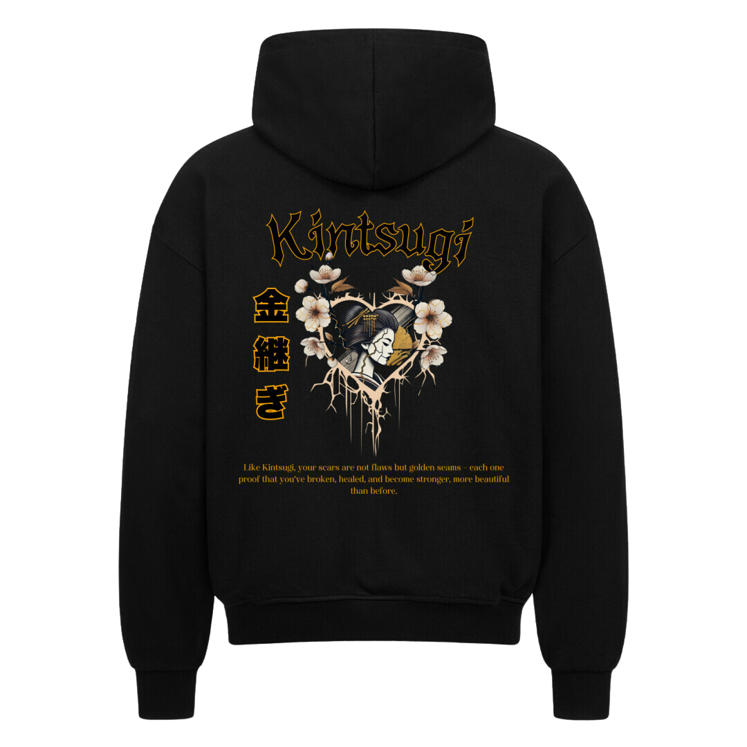 KINTSUGI Oversized Zip-Hoodie Schwarz