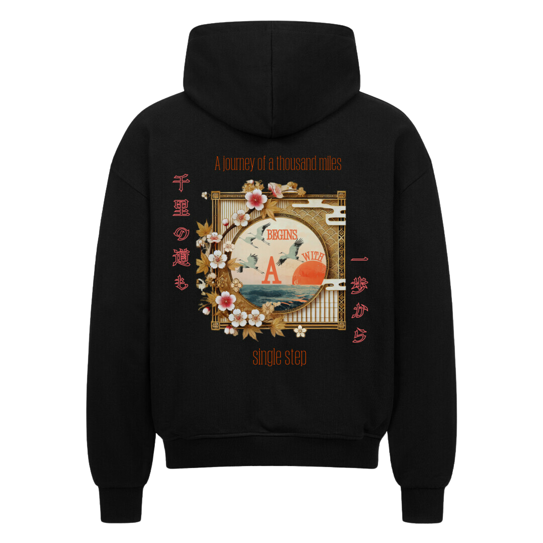SINGLE STEP Oversized Zip-Hoodie Schwarz
