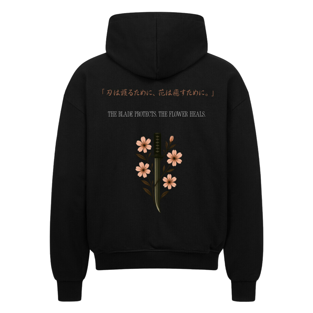 The Blade & The Bloom Oversized Zip-Hoodie Schwarz