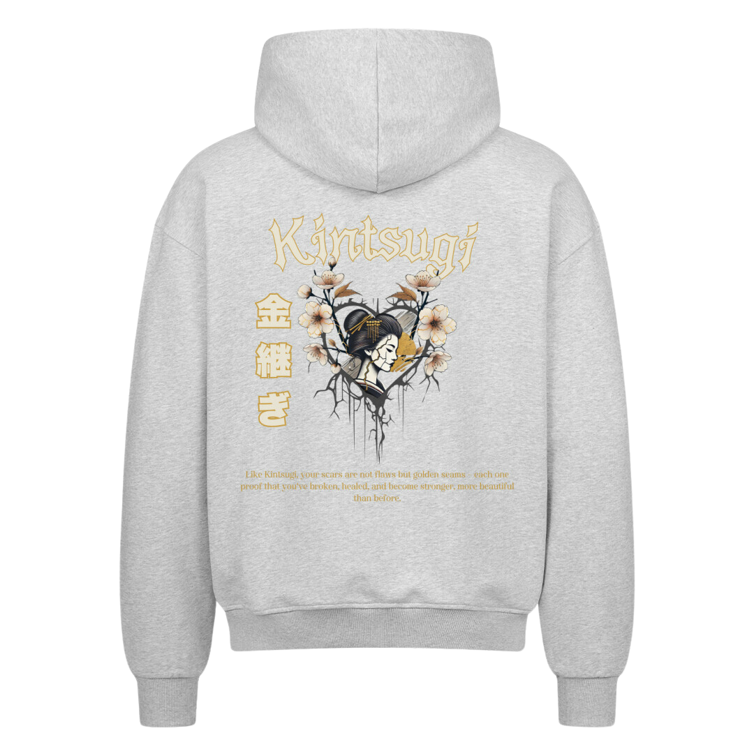 Kintsugi Oversized Zip-Hoodie Heather Grey