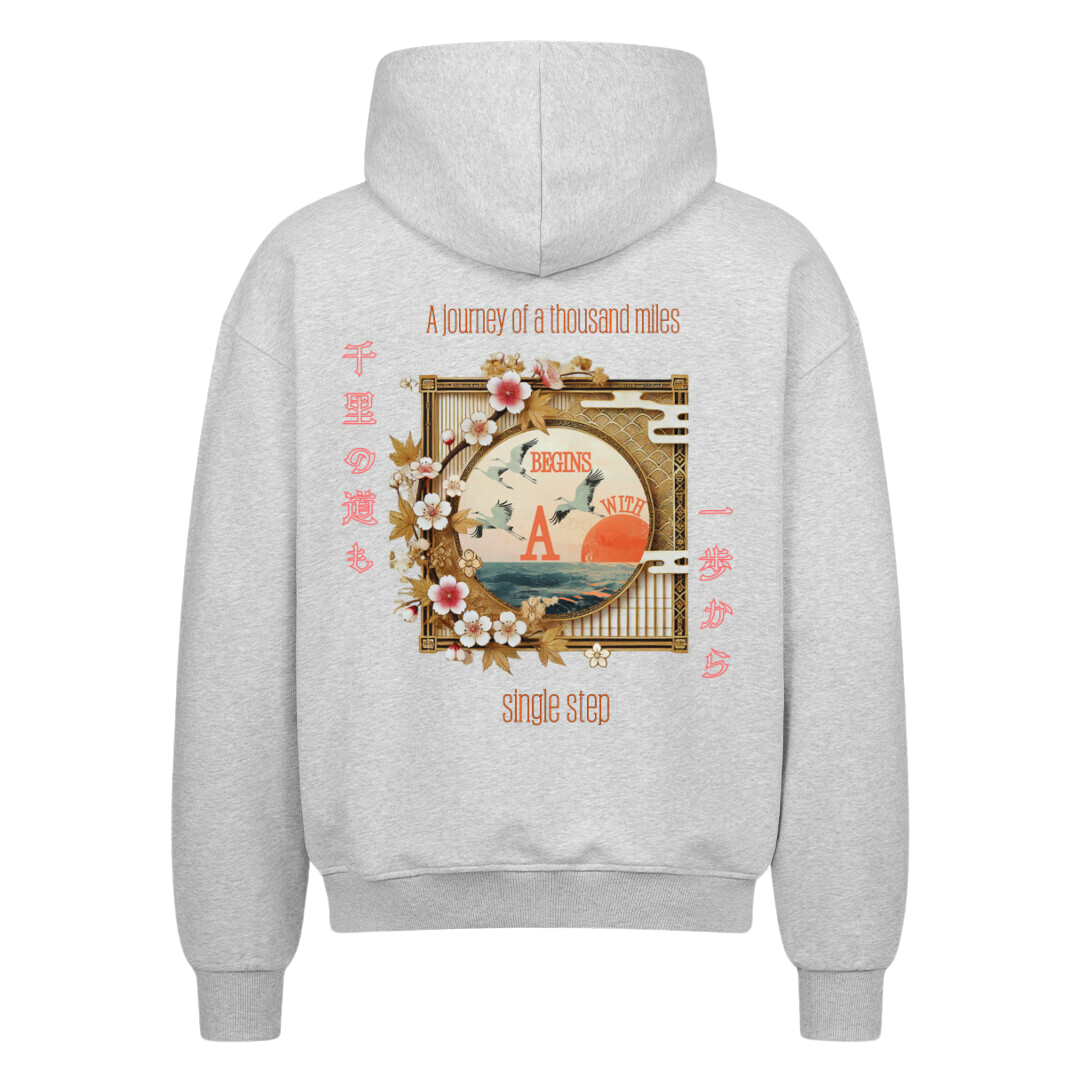 SINGLE STEP Oversized Zip-Hoodie Heather Grey