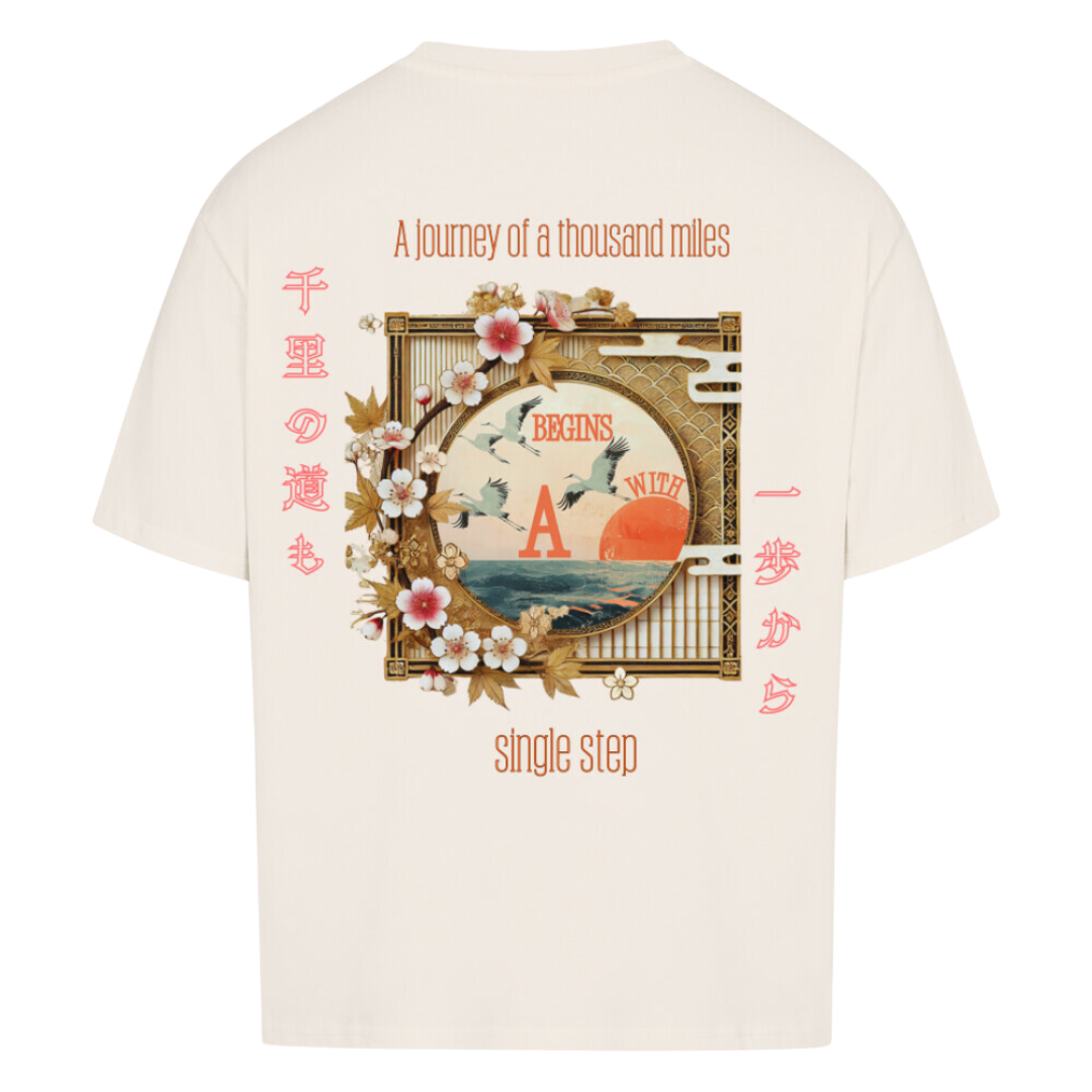 SINGLE STEP Oversized T-Shirt Beige