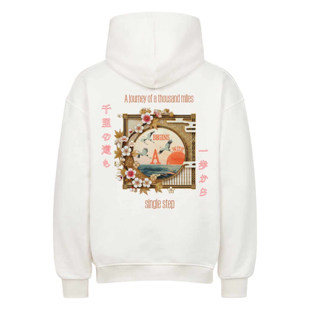 SINGLE STEP Oversized Hoodie Weiß