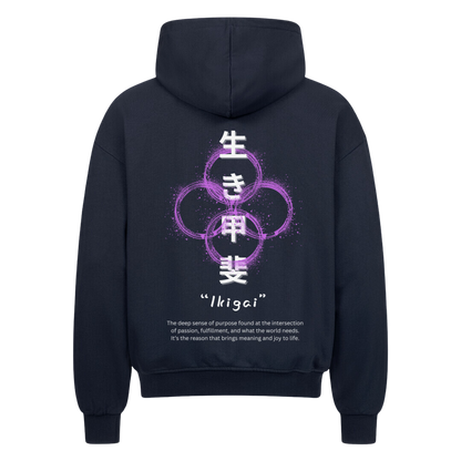 IKIGAI Oversized Zip-Hoodie French Navy
