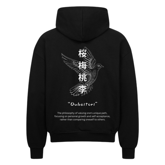 OUBAITORI Zip-Hoodie Schwarz
