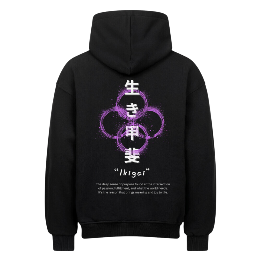 IKIGAI Oversized Hoodie Schwarz