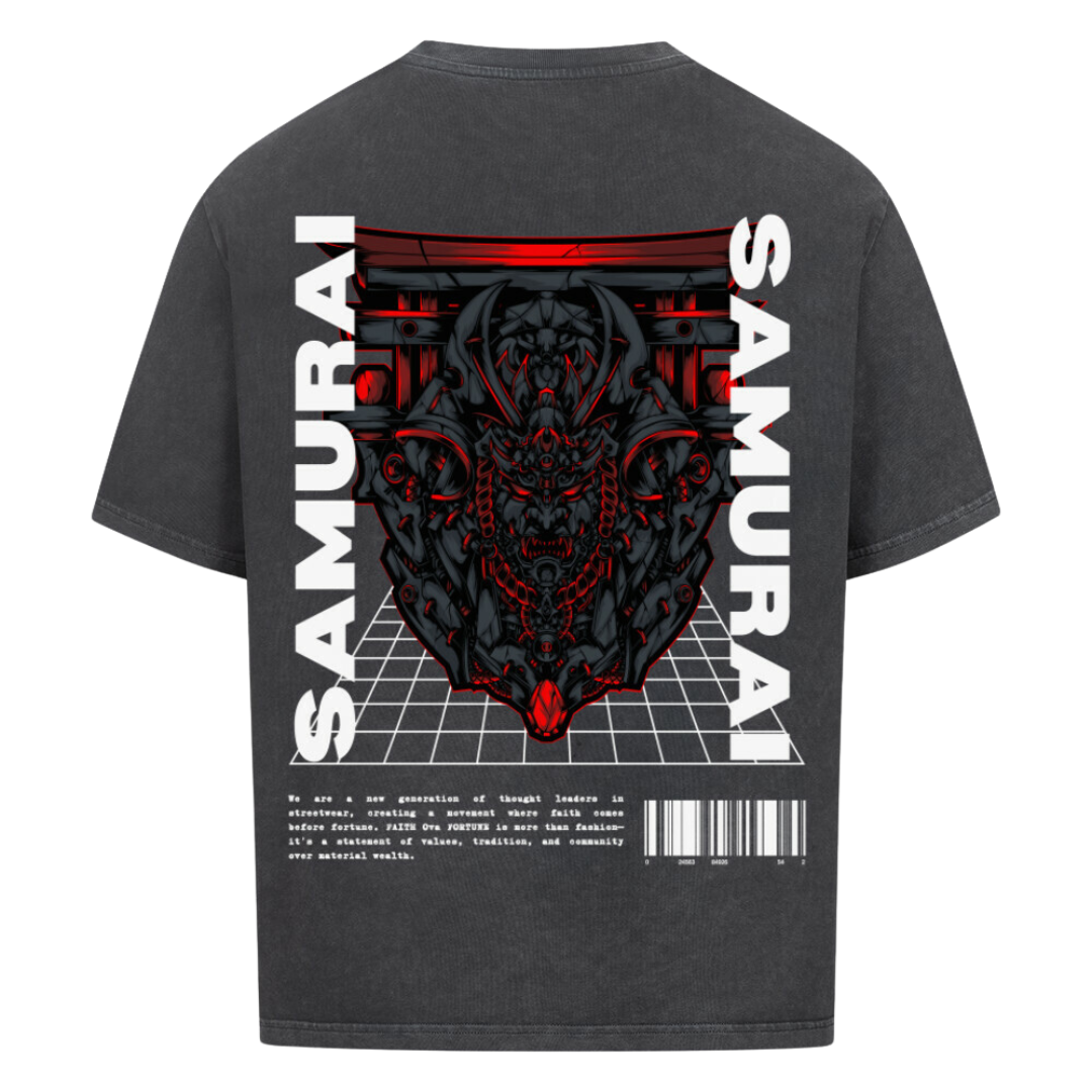 SAMURAI  Oversized T-Shirt Washed Black
