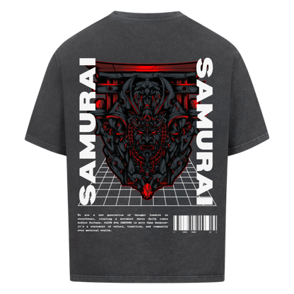 SAMURAI  Oversized T-Shirt Washed Black