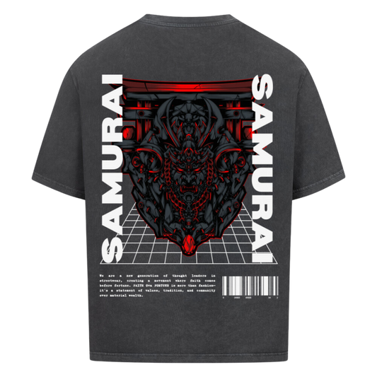 SAMURAI  Oversized T-Shirt Washed Black