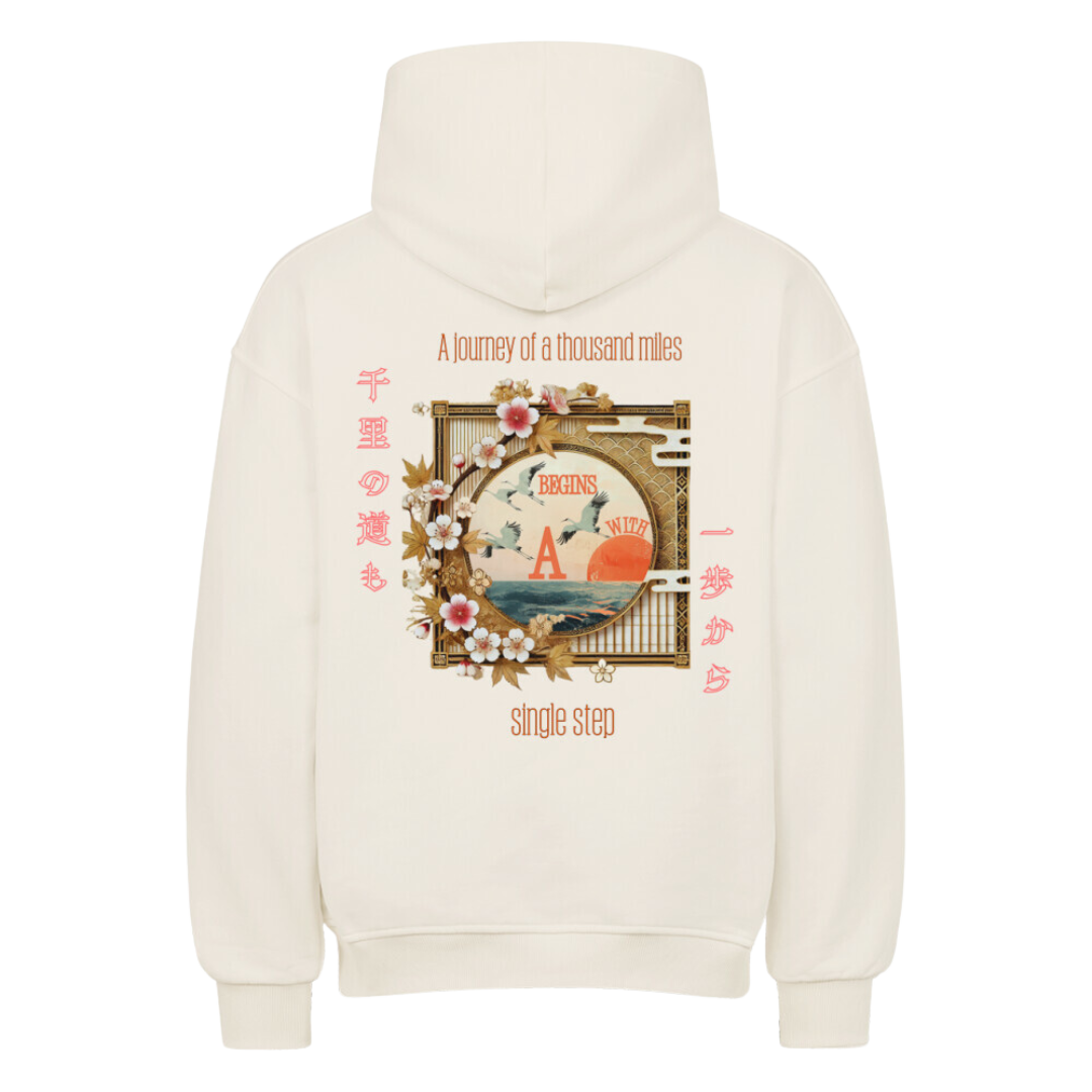 SINGLE STEP Oversized Hoodie Beige
