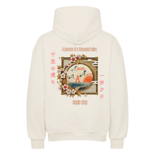 SINGLE STEP Oversized Hoodie Beige