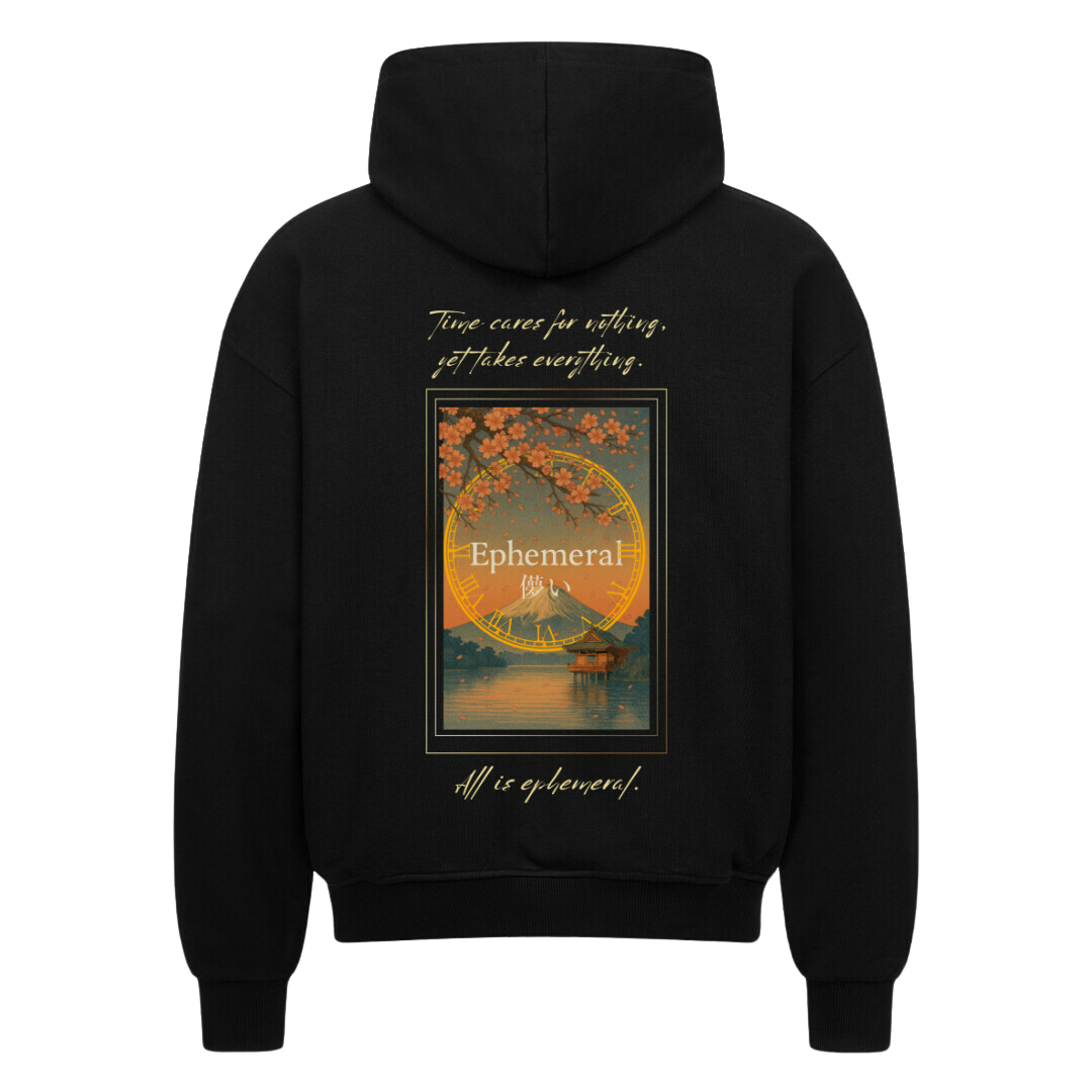 EPHEMERAL  Oversized Zip-Hoodie Schwarz