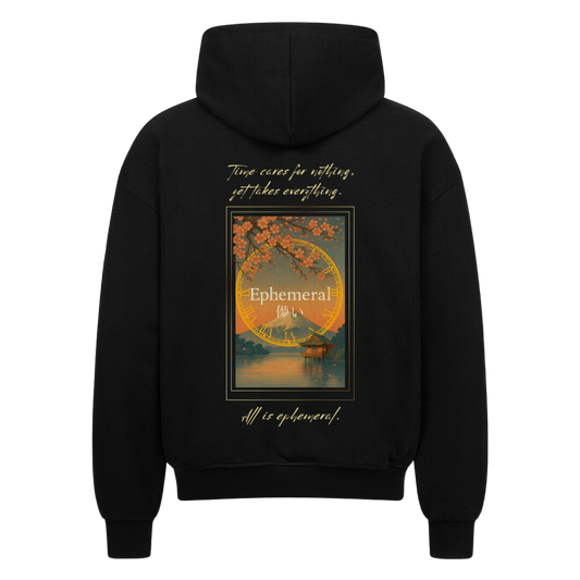 EPHEMERAL  Oversized Zip-Hoodie Schwarz