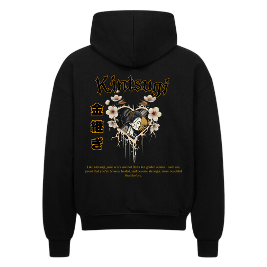 KINTSUGI Oversized Zip-Hoodie Schwarz