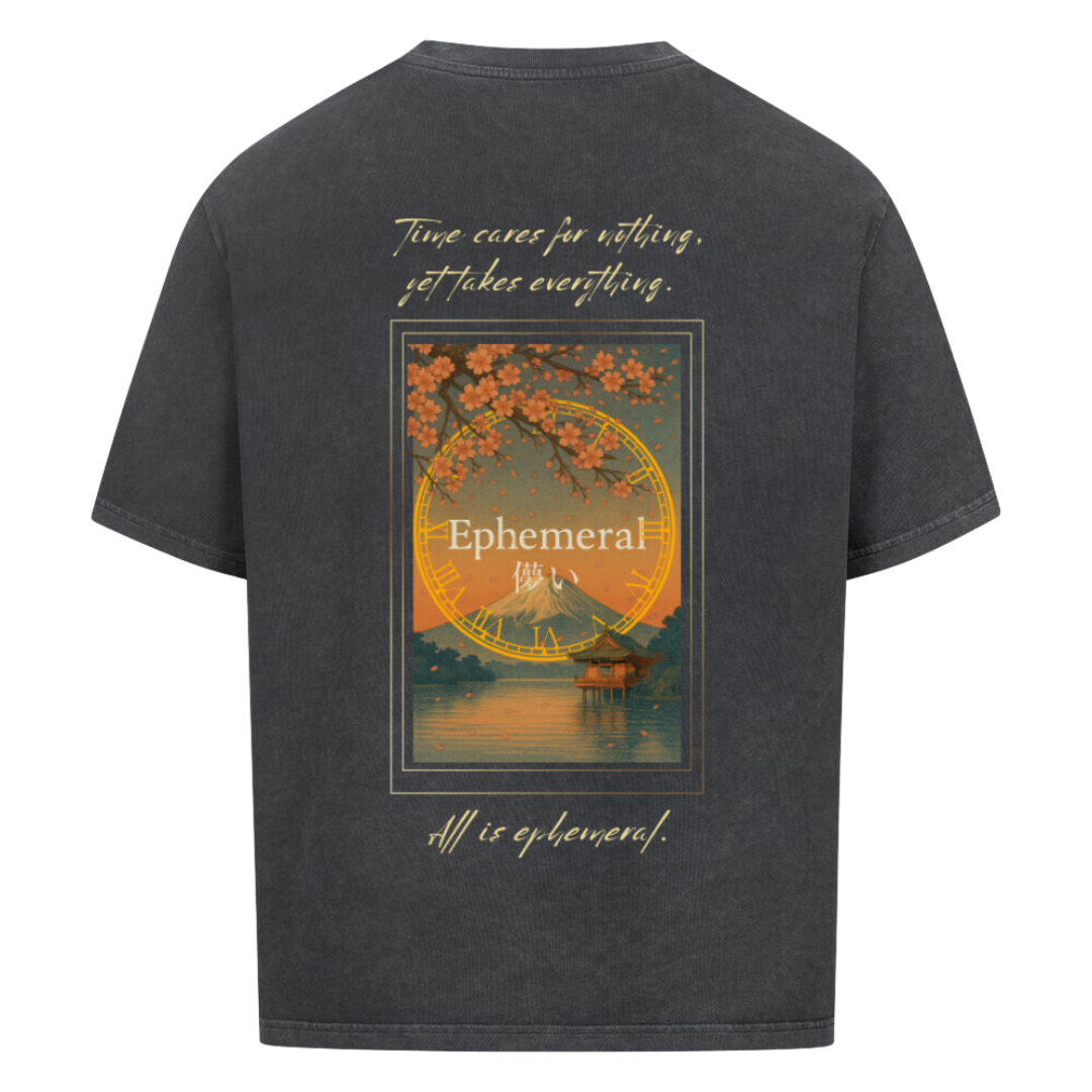 EPHEMERAL Oversized T-Shirt Washed Black