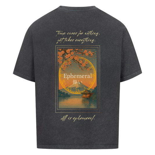 EPHEMERAL Oversized T-Shirt Washed Black
