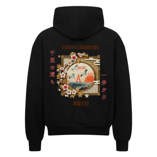 SINGLE STEP  Oversized Zip-Hoodie Schwarz