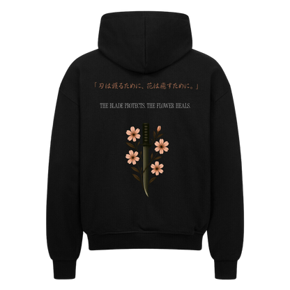 The Blade & The Bloom Oversized Zip-Hoodie Schwarz