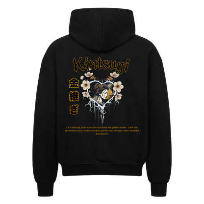Kintsugi  Oversized Zip-Hoodie Schwarz