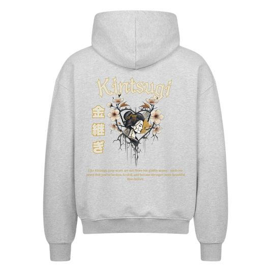Kintsugi  Oversized Zip-Hoodie Heather Grey
