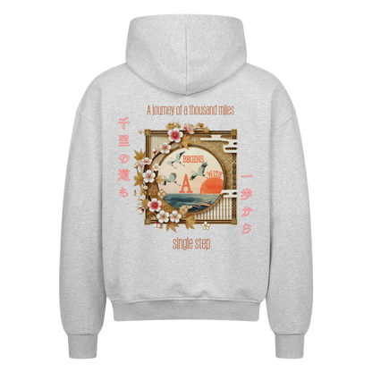 SINGLE STEP  Oversized Zip-Hoodie Heather Grey
