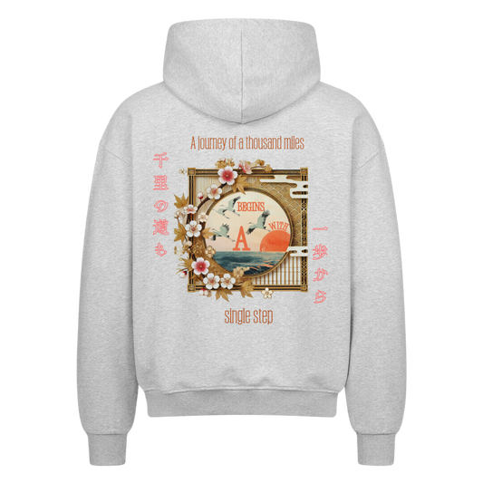 SINGLE STEP  Oversized Zip-Hoodie Heather Grey