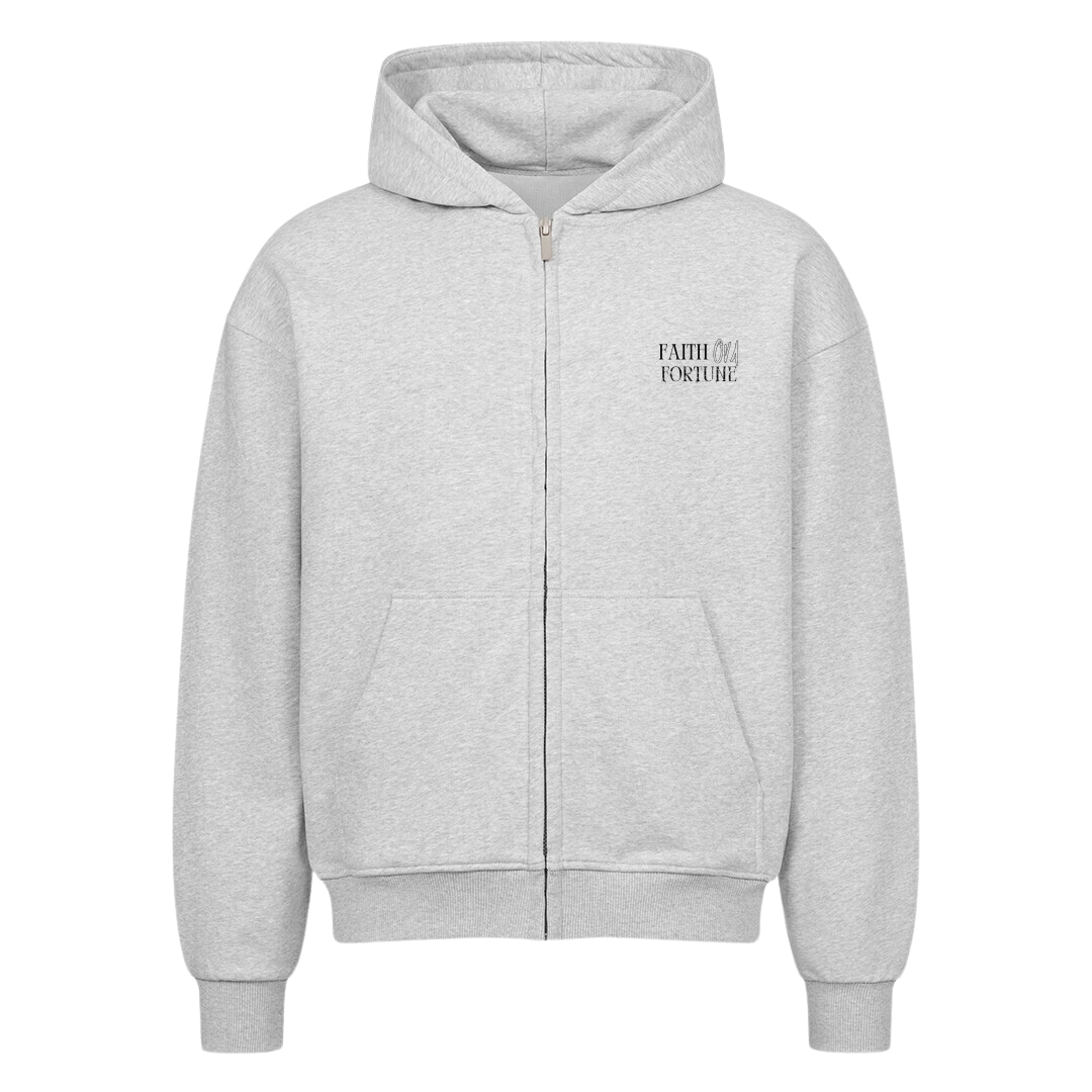 SINGLE STEP  Oversized Zip-Hoodie Heather Grey