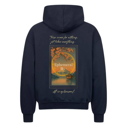 EPHEMERAL  Oversized Zip-Hoodie French Navy