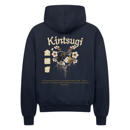 Kintsugi  Oversized Zip-Hoodie French Navy