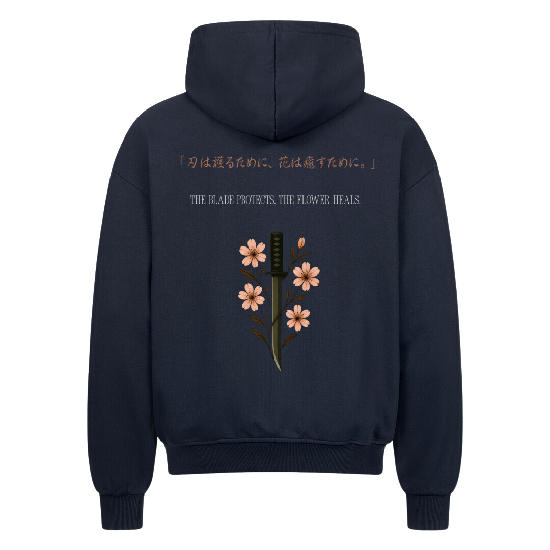 The Blade & The Bloom Oversized Zip-Hoodie French Navy