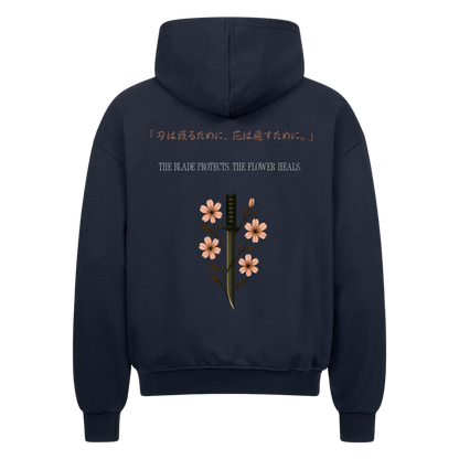 The Blade & The Bloom Oversized Zip-Hoodie French Navy