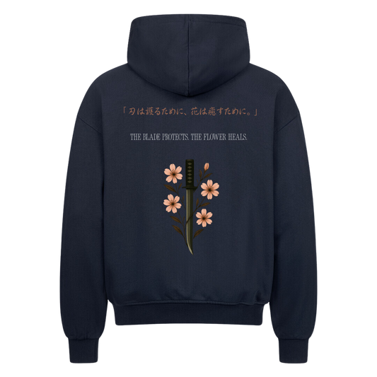 The Blade & The Bloom Oversized Zip-Hoodie French Navy