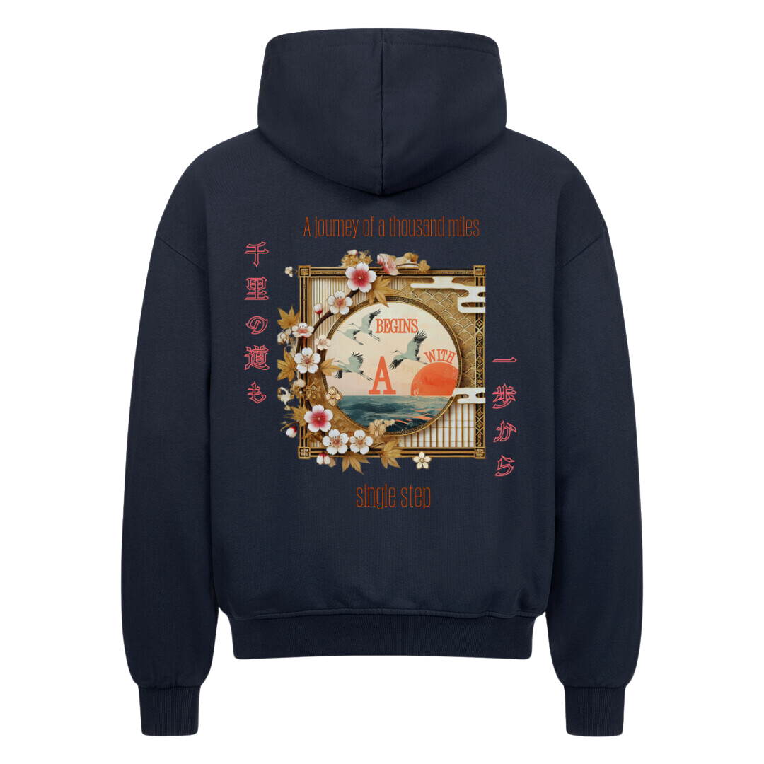 SINGLE STEP  Oversized Zip-Hoodie French Navy
