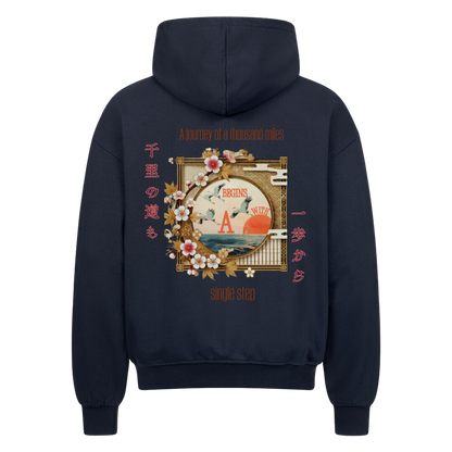 SINGLE STEP  Oversized Zip-Hoodie French Navy