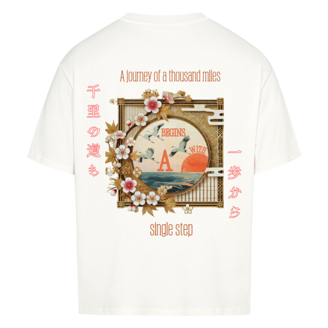 SINGLE STEP Oversized T-Shirt Weiß