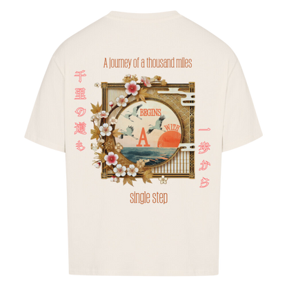 SINGLE STEP Oversized T-Shirt Beige