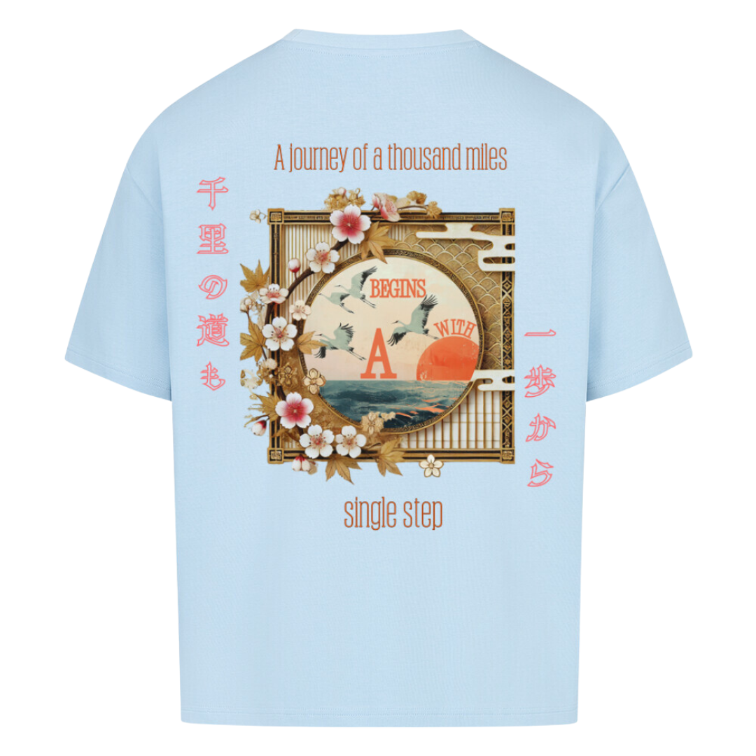 SINGLE STEP Oversized T-Shirt Babyblau