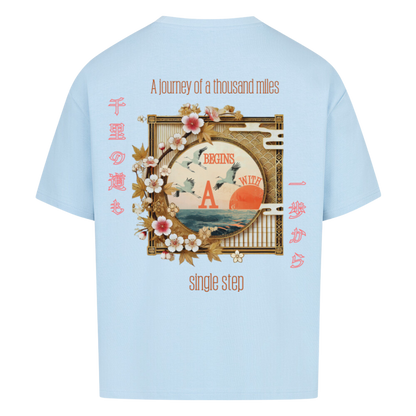 SINGLE STEP Oversized T-Shirt Babyblau