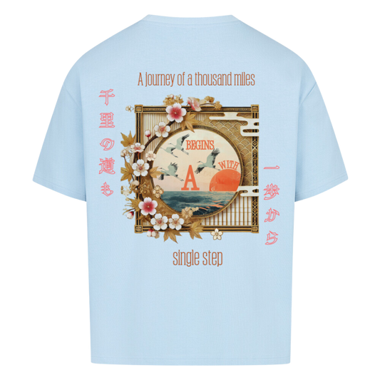 SINGLE STEP Oversized T-Shirt Babyblau