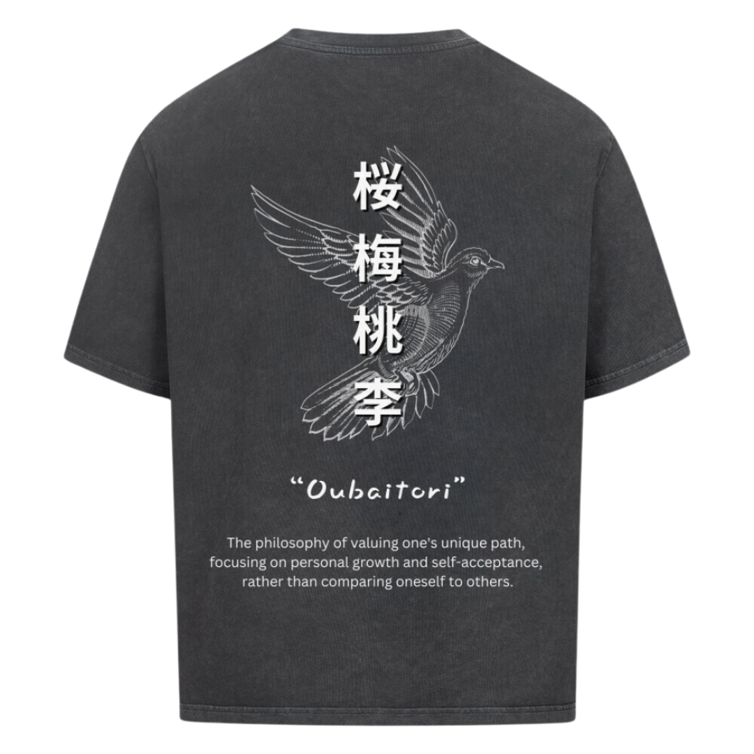 OUBAITORI Oversized T-Shirt Washed Black