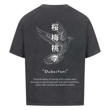 OUBAITORI Oversized T-Shirt Washed Black