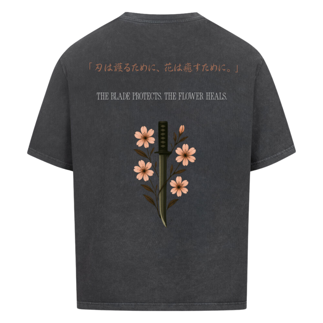 The Blade & The Bloom Oversized T-Shirt Washed Black