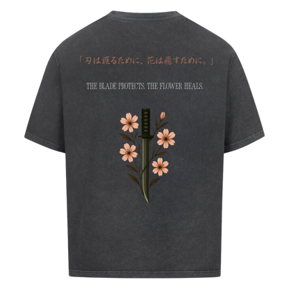 The Blade & The Bloom Oversized T-Shirt Washed Black