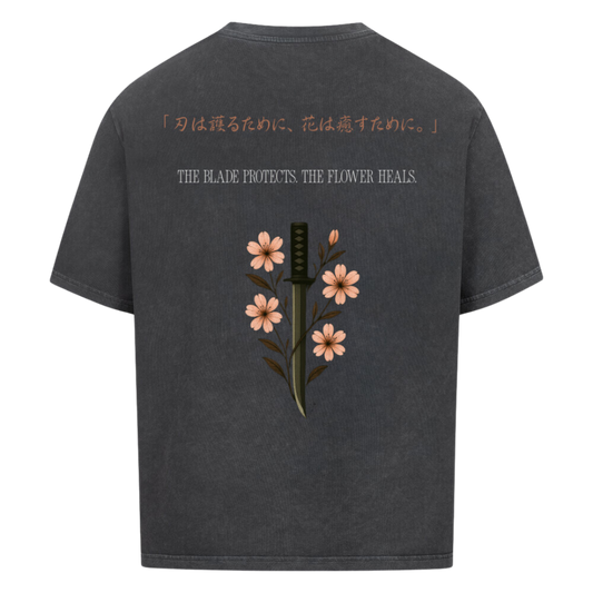The Blade & The Bloom Oversized T-Shirt Washed Black