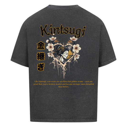 KINTSUGI Oversized T-Shirt Washed Black