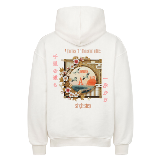 SINGLE STEP Oversized Hoodie Weiß